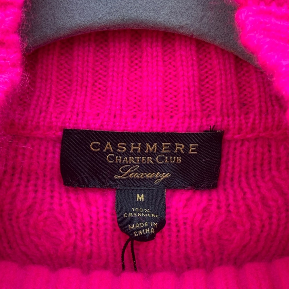 Charter Club Cashmere Cable Knit Sleeveless Turtleneck Sweater Size: M - Picture 2 of 9